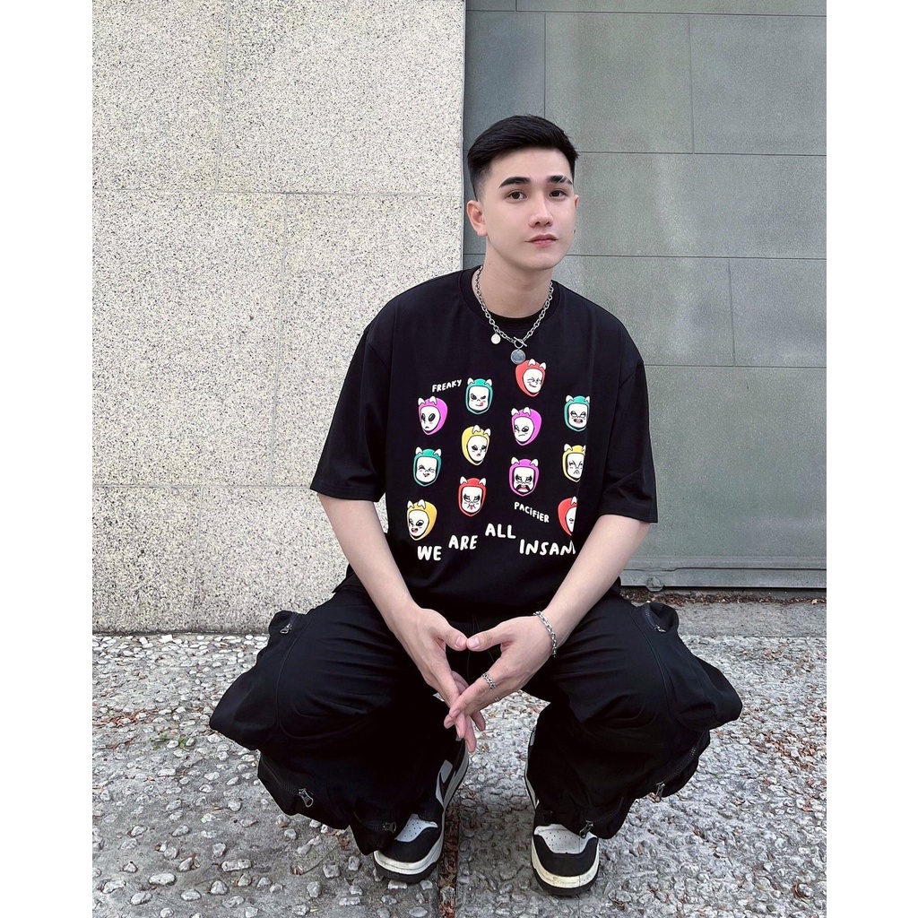 Áo Thun Gấu Insane Freaky's Shade, Form Rộng oversize, áo phông tay lỡ unisex, tee Cotton Thái nam nữ. KKIM Shop