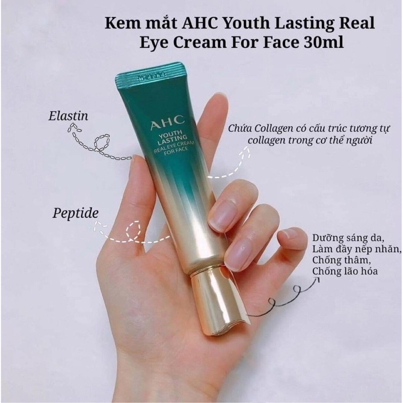 Ekm mắt AHC mẫu mới 30ml, Kem Mắt AHC Time Rewind Real Eye Cream For Face, kem dưỡng mắt