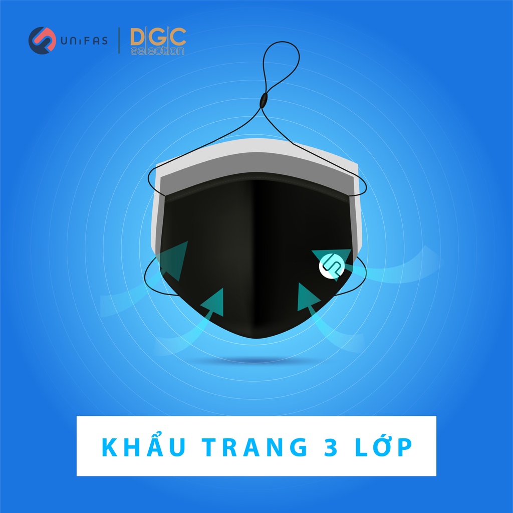 Khẩu Trang Vải Kháng Khuẩn Cao Cấp 3 Lớp Chống Bụi Chống Nắng DGCs - KTBA01M