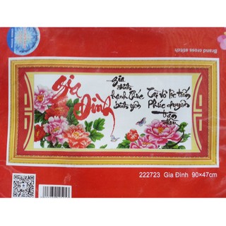 Tranh thêu chữ thập Gia đình 222723-90x47cm