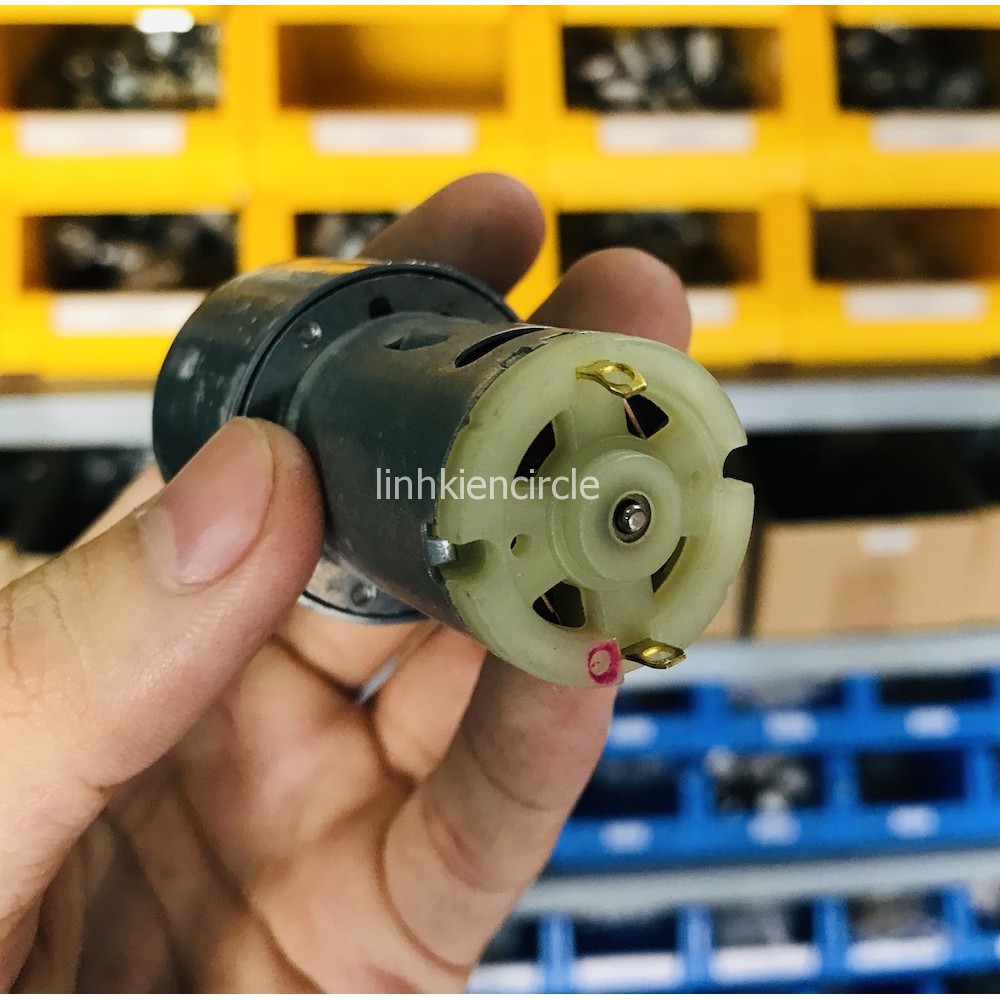 Motor giảm tốc 12V bánh răng kim loại mô men xoắn lớn tốc độ 40 vòng/phút motor 385 trong máy bắn bóng bàn - LK0139