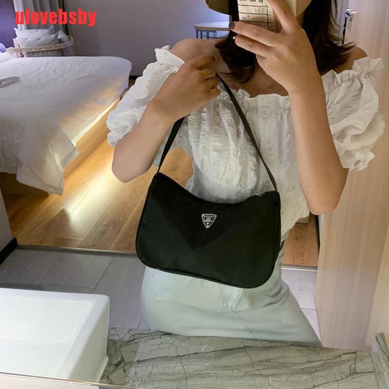 [ulovebsby]Fashion Vintage Totes Handbag Nylon Small Underarm Subaxillary Bag Shoulder Bags