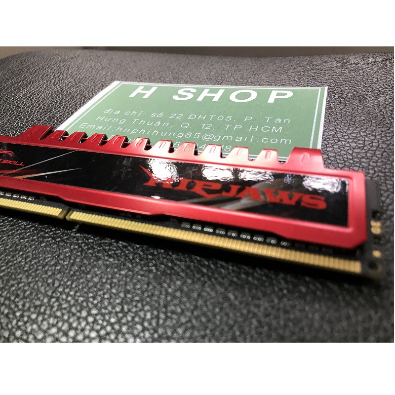 Ram tản nhiệt 4Gb DDR3 bus 1600, ram bộ hiệu GSKILL - RIPJAWS, tháo máy chính hãng, bảo hành 3 năm