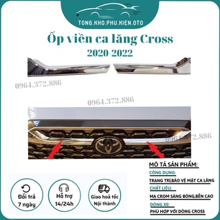 Ốp viền Ca lăng bên trên Toyota Corolla Cross mạ Crom ( 2 thanh ngang trắng bên trên )