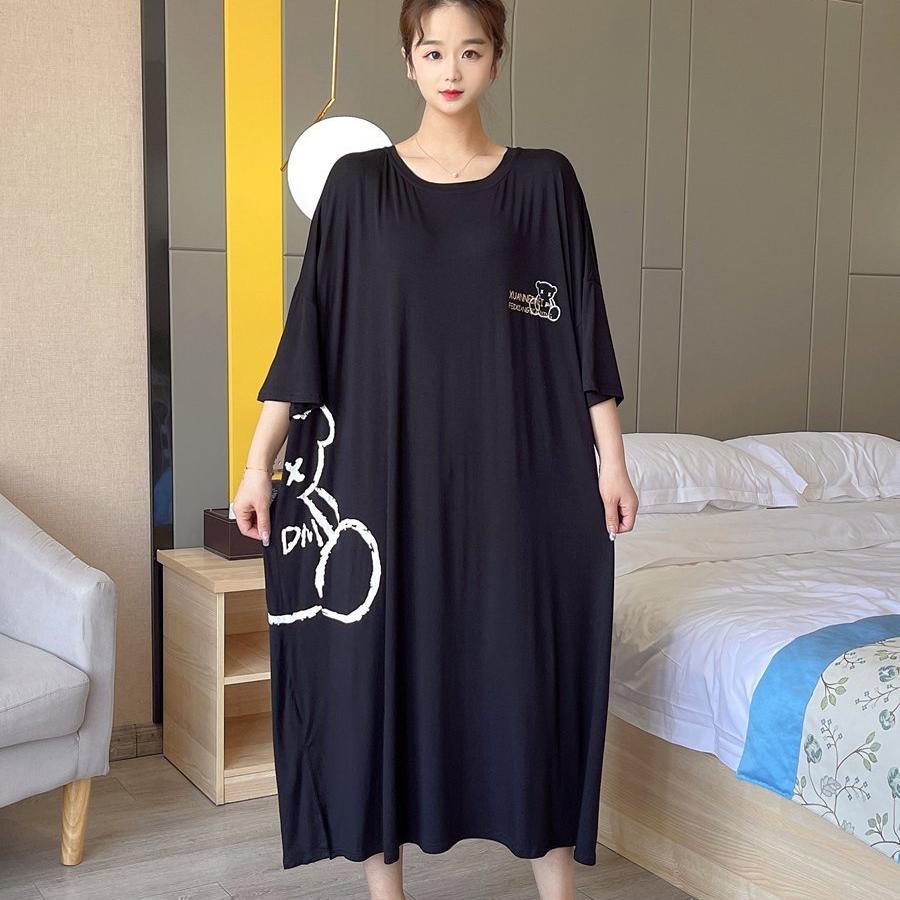 Đồ ngủ Dài Dáng Rộng Tay Ngắn Mặc Nhà Mùa Hè
