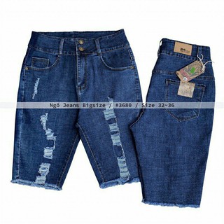 Quần ngố jeans 2 khuy bigsize.