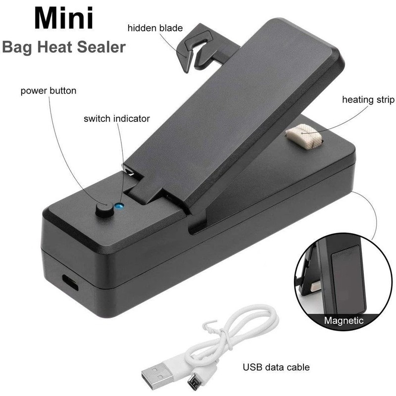 Máy hàn miệng túi thực phẩm mini 2 trong 1 sạc USB