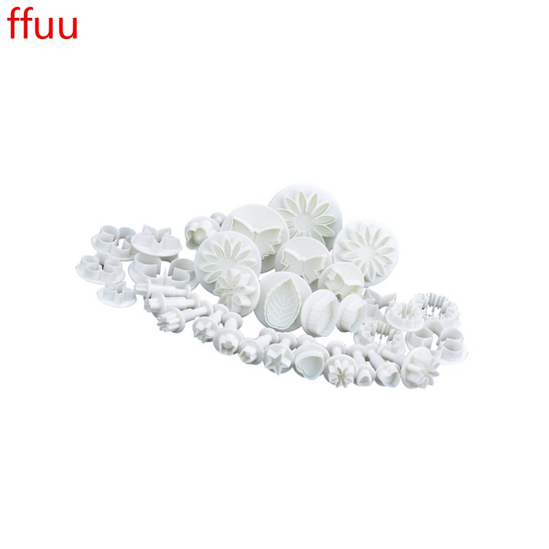 Bộ 33 khuôn làm kẹo đường DIY bằng nhựa họa tiết hoa dập nổi an toàn thực phẩm