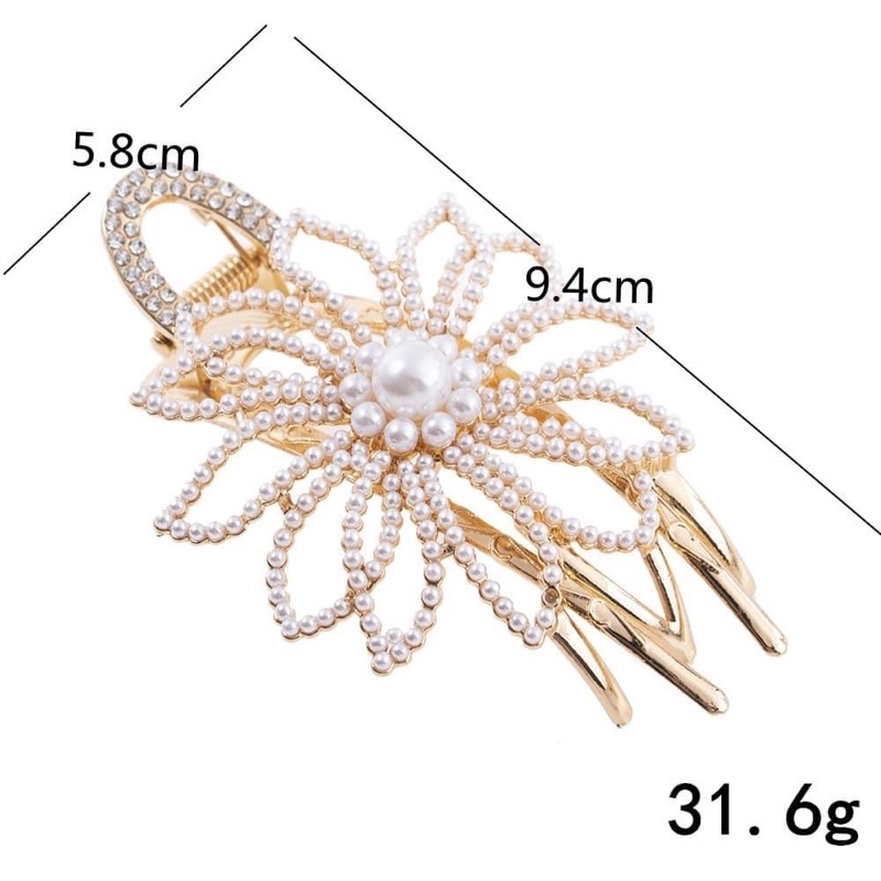 Kẹp Tóc Mỏ Vịt Đính Đá Và Hạt Ngọc Hot Hit Mới Nhất Phong Cách Hàn Quốc