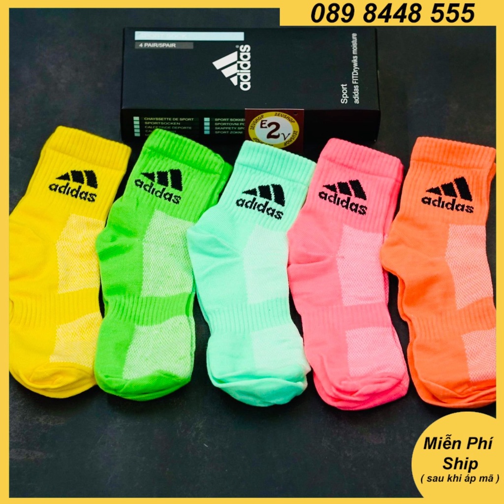 Hộp Tất Vớ 5 Đôi Cổ Cao Nam Nữ Thời Trang Thể Thao Bóng Đá Cao Cấp - 2evshop