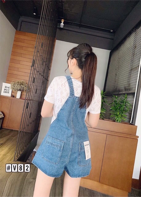 Quần yếm bò nữ 2 màu xanh đen | BigBuy360 - bigbuy360.vn