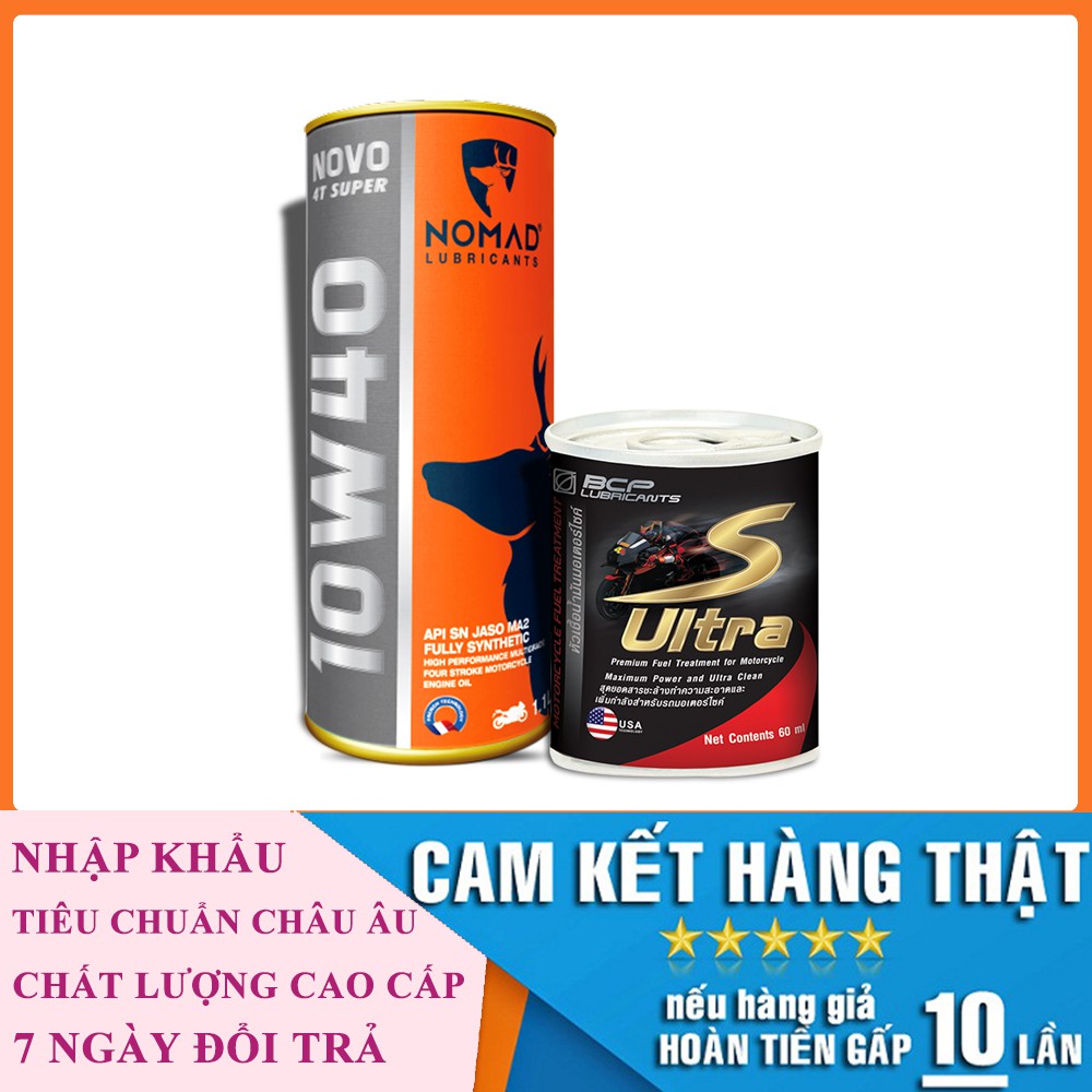 [MUA 1 TẶNG 1] Mua nhớt Tổng hợp toàn phần NOMAD 1.1L API SN Tặng 1 dung dịch vệ sinh buồng đốt S-UltrA