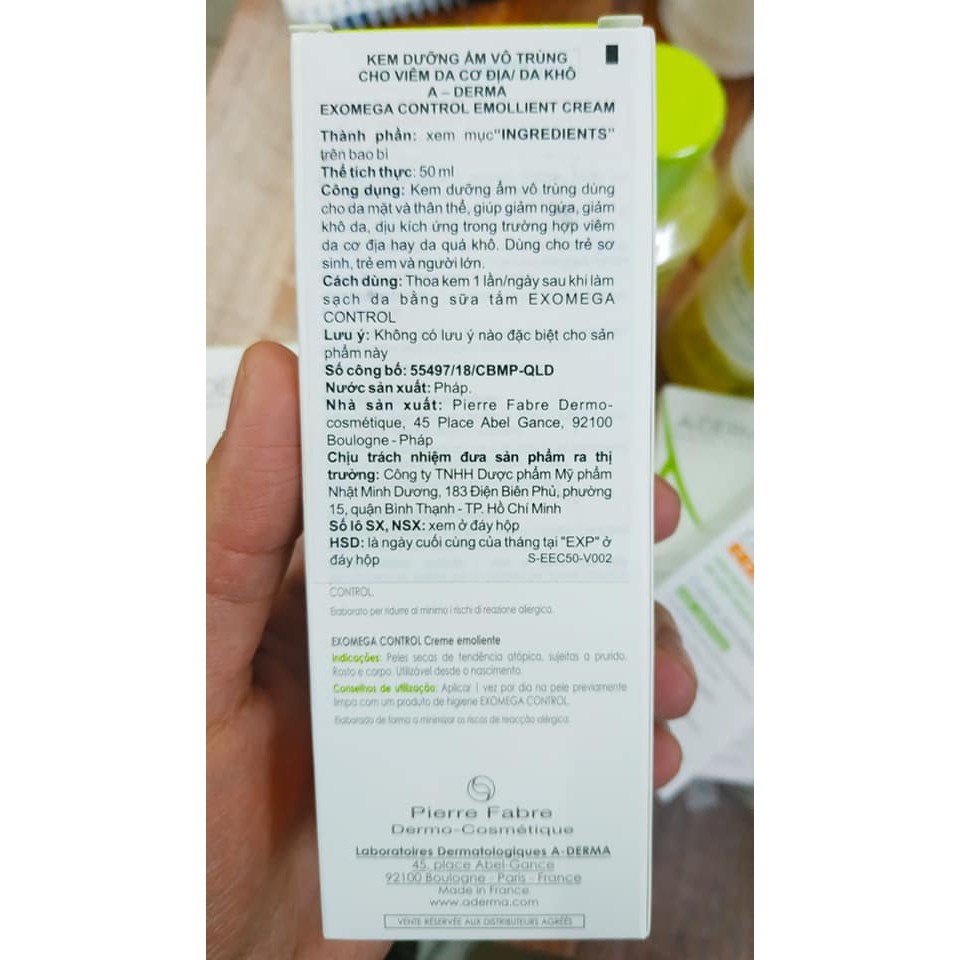 [TEM NHẬP KHẨU] Kem dưỡng ẩm Aderma Exomega Control dành cho da khô, viêm da cơ địa | BigBuy360 - bigbuy360.vn