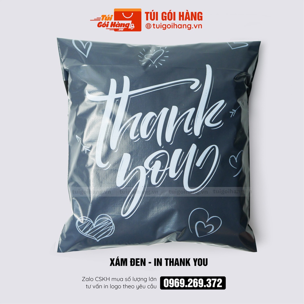Túi gói hàng in thank you 28x42 TUIGOIHANG cuộn 100 cái - in logo, in thương hiệu theo yêu cầu