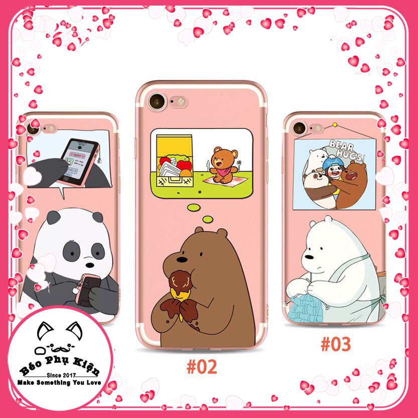 Ốp IPHONE Lưng - M29 STICKER GẤU ĐÁNG YÊU