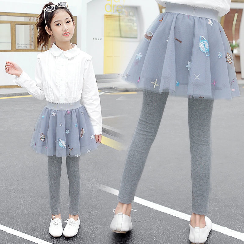 Quần Legging Giả Váy Hai Mảnh Phong Cách Phương Tây Mẫu Mới 2021 Dành Cho Bé Gái