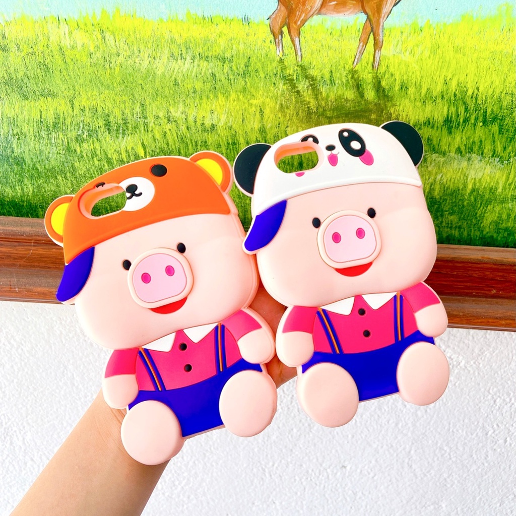 Ốp lưng iphone thú silicon ip6/ 6s/ 7/ 8 hình heo cute gấuu nâu mèo kitty heo xinh