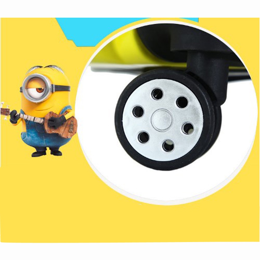 Vali nhựa kéo size 18 - MINION 3 biểu cảm, món quà cho bé yêu màu hè. Nhựa an toàn khi sử dụng