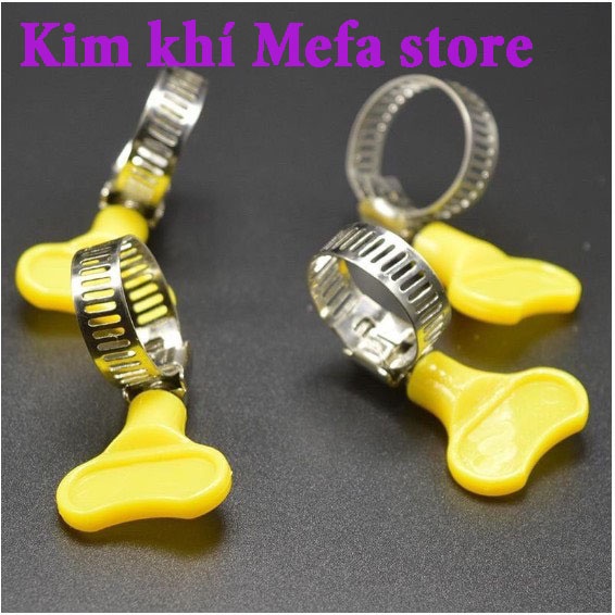 Đai siết cổ dê inox có tay vặn nhựa 6-32 mm - Quai nhê inox siết ống nhanh chóng chắc chắn