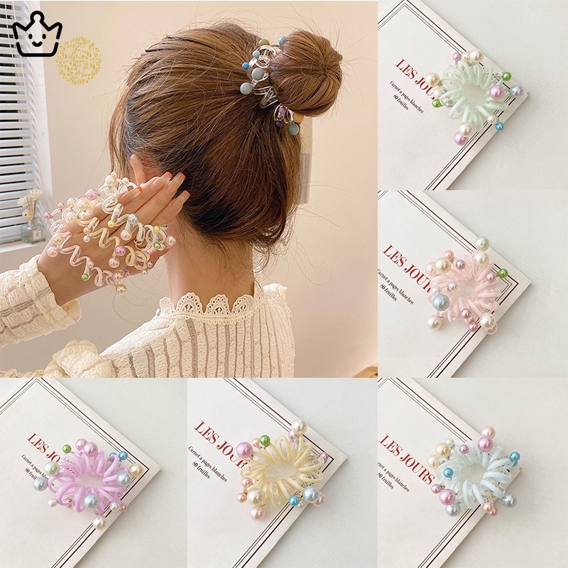 Dây Cột Tóc Đính Ngọc Trai Nhân Tạo Phong Cách Hàn Quốc  YKD