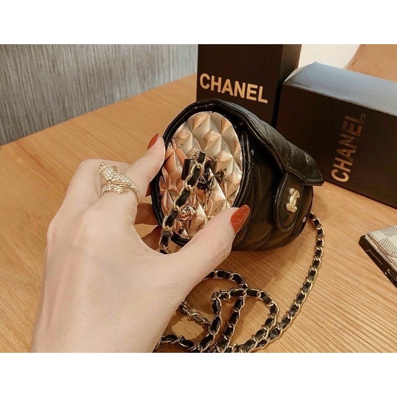 Túi tròn đeo chéo 2 màu siêu sang. Hàng Quảng châu cao cấp