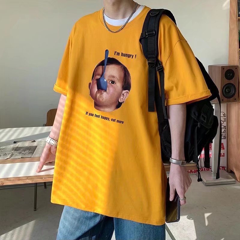 Áo Thun Tay Ngắn Dáng Rộng In Họa Tiết Hoạt Hình Phong Cách Nhật Bản Thời Trang Mùa Hè Cho Nam size M-8XL