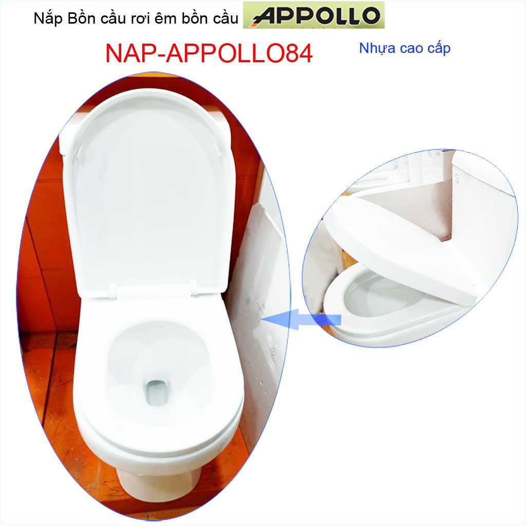 Nắp đậy cho bồn cầu 1 khối Appollo NAP-Appollo84, nắp hơi bồn cầu khối nhựa cao cấp Thailand