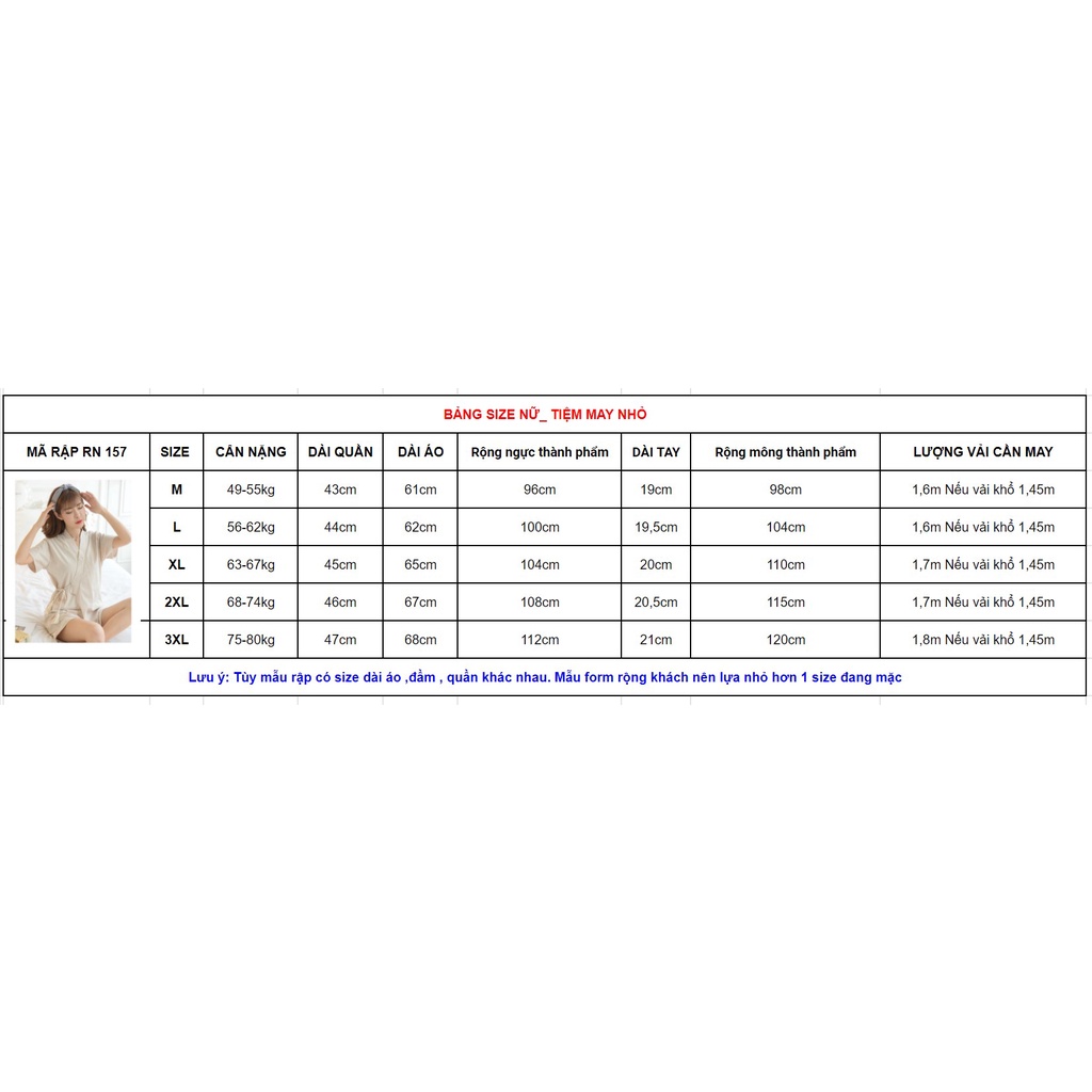 RN157_rập giấy may bộ đồ yukata ngắn tay nữ