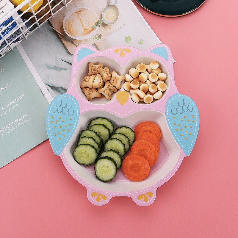 Khay Ăn Dặm Sợi Tre Hình Thú Cao Cấp Cho Bé