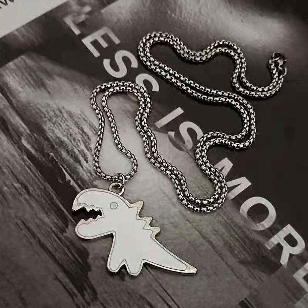Vòng cổ kim loại mặt hình khủng long dễ thương phong cách Hàn Quốc