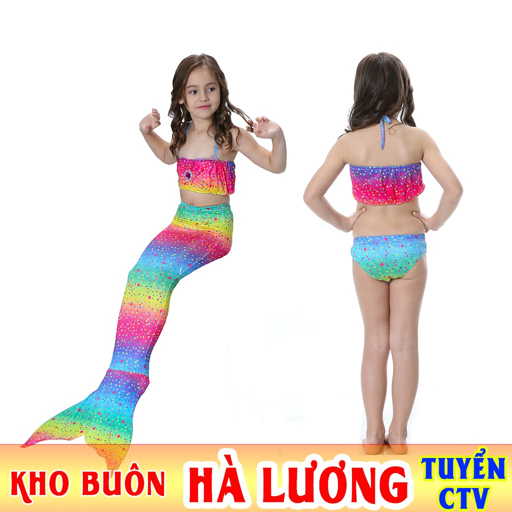 E82 Đồ bơi tiên cá tắm cầu vồng từ 4 đến 10 tuổi