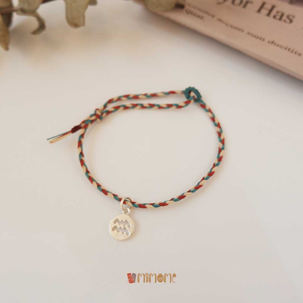 Vòng bính waterproof phối màu charm bạc s925 cung hoàng đạo (5)