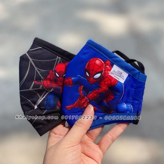 Set 2 khẩu trang vải Disney trẻ em hình người nhện Spiderman 2 màu siêu xinh cho bé trai - 30NSPM19026S1