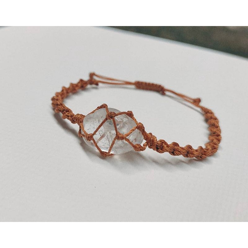 Vòng tay macrame Clear Quartz