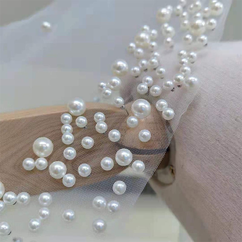 Khăn voan đính ngọc trai nhân tạo phong cách ngọt ngào thời trang cho cô dâu