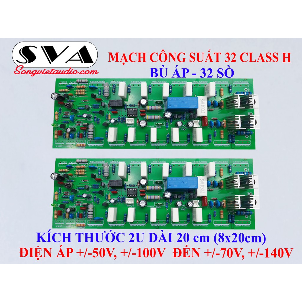 [Mã 159ELSALE hoàn 7% đơn 300K] Mạch công suất class H 32 sò