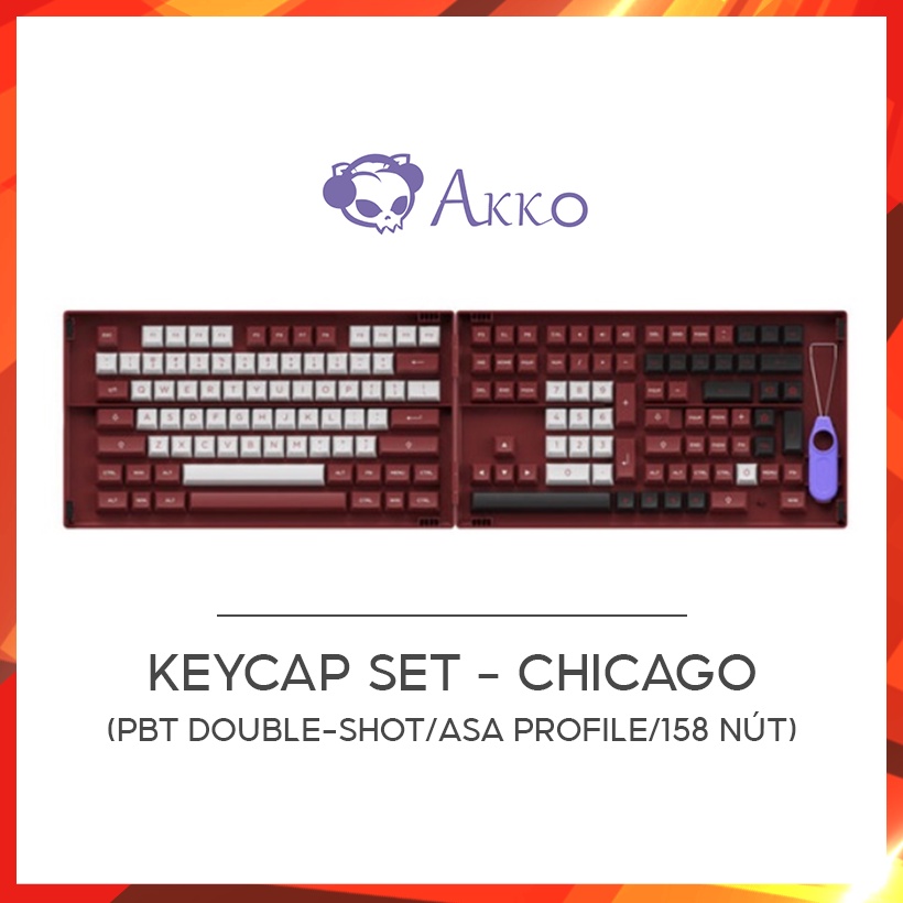 [Mã ELHAMS5 giảm 6% đơn 300K] AKKO Keycap set - Chicago (PBT Double-Shot/ASA profile/158 nút)