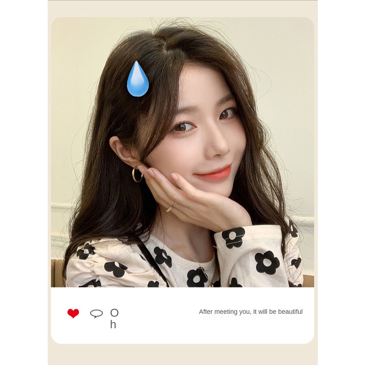 (Hàng Mới Về) Kẹp Tóc Hình Giọt Nước Không Gây Mồ Hôi 2021