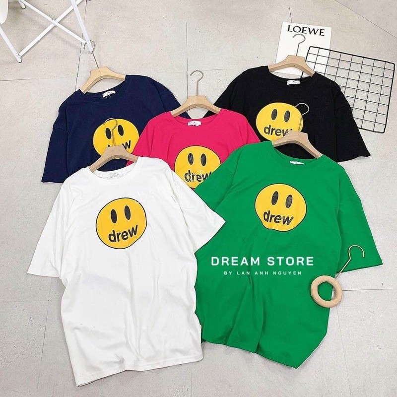 ÁO THUN FROM RỘNG HÌNH MẶT CƯỜI NAM NỮ thun cotton từ 40-70kg mặc thoải mái siêu cute