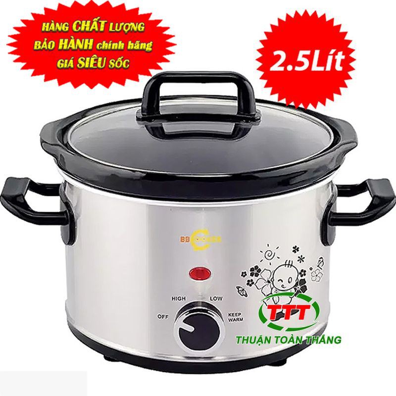 nồi nấu cháo chậm cao cấp BB cooker chính hãng 2.5L