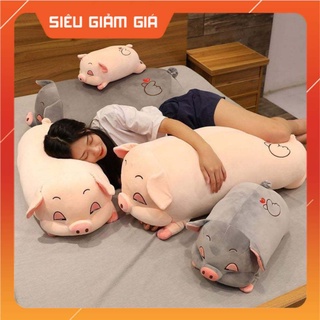 Gấu bông heo buồn ngủ, lợn phê cần híp mắt, lùn, tham ăn - vỏ nhung co dãn 4 chiều