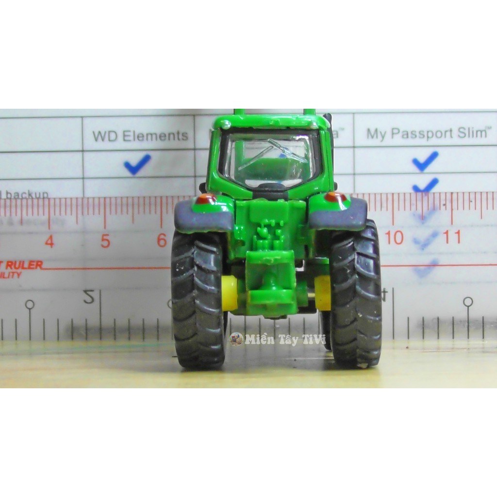 Mô hình máy cày John Deere 2 cầu bằng kim loại - thương hiệu SIKU - Vỏ bánh xe cao su hàng hiếm số lượng có hạn
