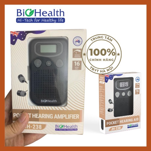 MÁY TRỢ THÍNH Bỏ túi có dây Biohealth JH-238 - Máy điếc, Tai nghe trợ thính cho người già CHÍNH HÃNG BẢO HÀNH 1 NĂM -