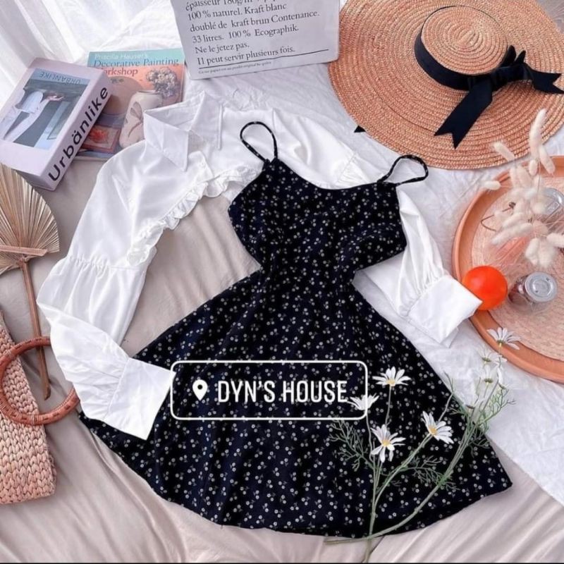 Set Váy thiết kế 2in1 váy cá tính 2 dây mix thêm áo croptop | BigBuy360 - bigbuy360.vn