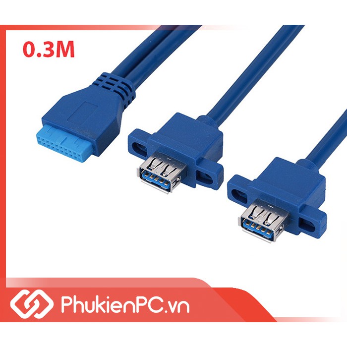 USB 3.0 20pin sang 2 x USB 3.0 chân cái (Mod, DIY)