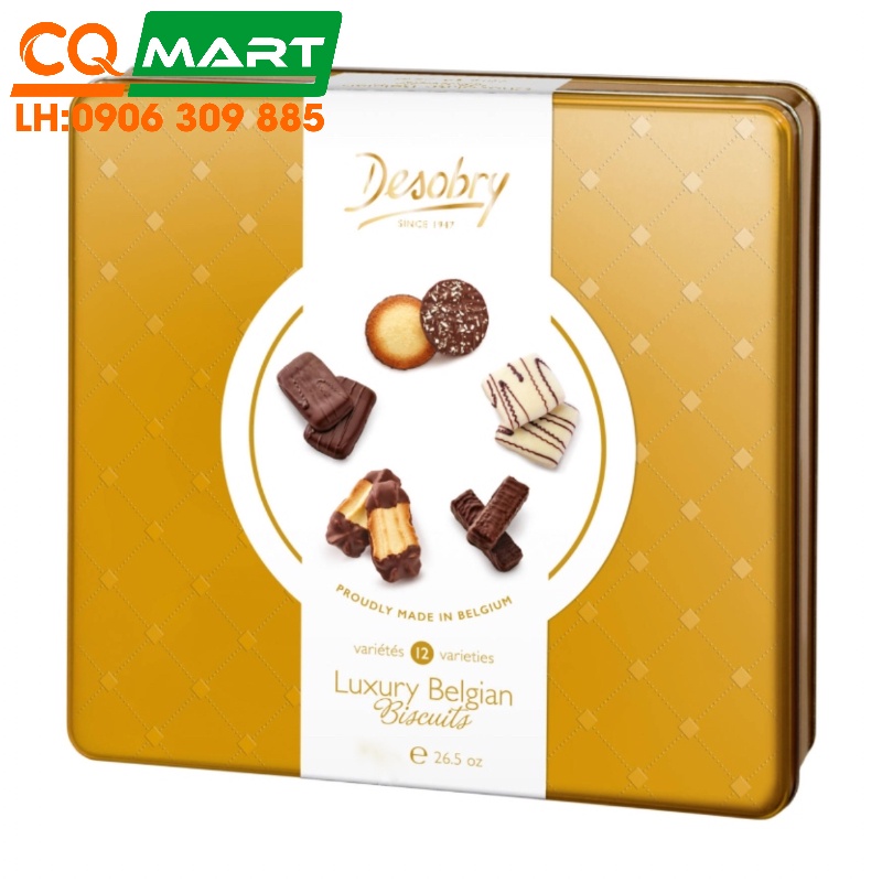 Bánh Quy Desobry Luxury Belgian Biscuits 12 Varieties Hộp Thiếc 400g