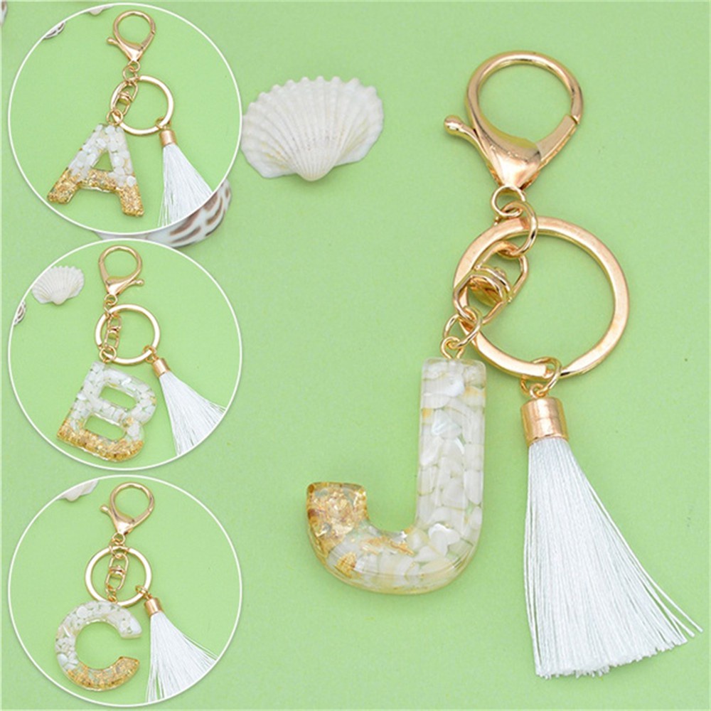 1 Móc Khóa Hình Chữ Cái Tiếng Anh Màu Vàng Gradient Resin Lấp Lánh