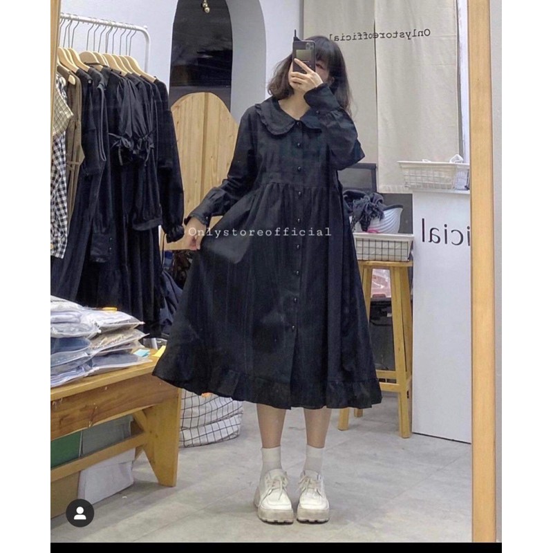 Váy Babydoll Trắng Tay Ngắn Dáng Xòe METSHOP Đầm Đi Dự Tiệc Cưới,Đi Chơi,Form Rộng Cổ Sơ Mi Ulzzang Hàn Quốc