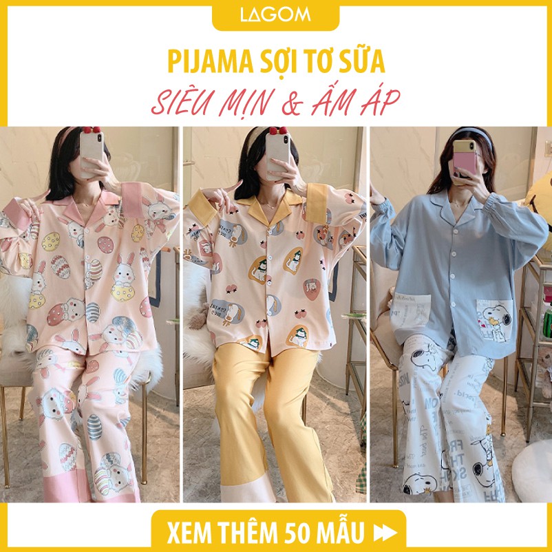 [LOẠI 1 CAO CẤP] Bộ Pijama Dài Tay Nữ Cotton Thu Đông | Đồ Bộ Dài Tay Nữ