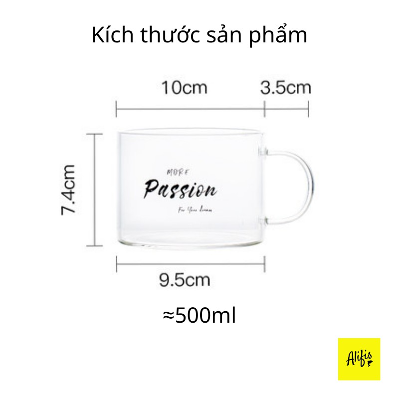 Cốc thủy tinh, ly thủy tinh phong cách Châu Âu 500ml